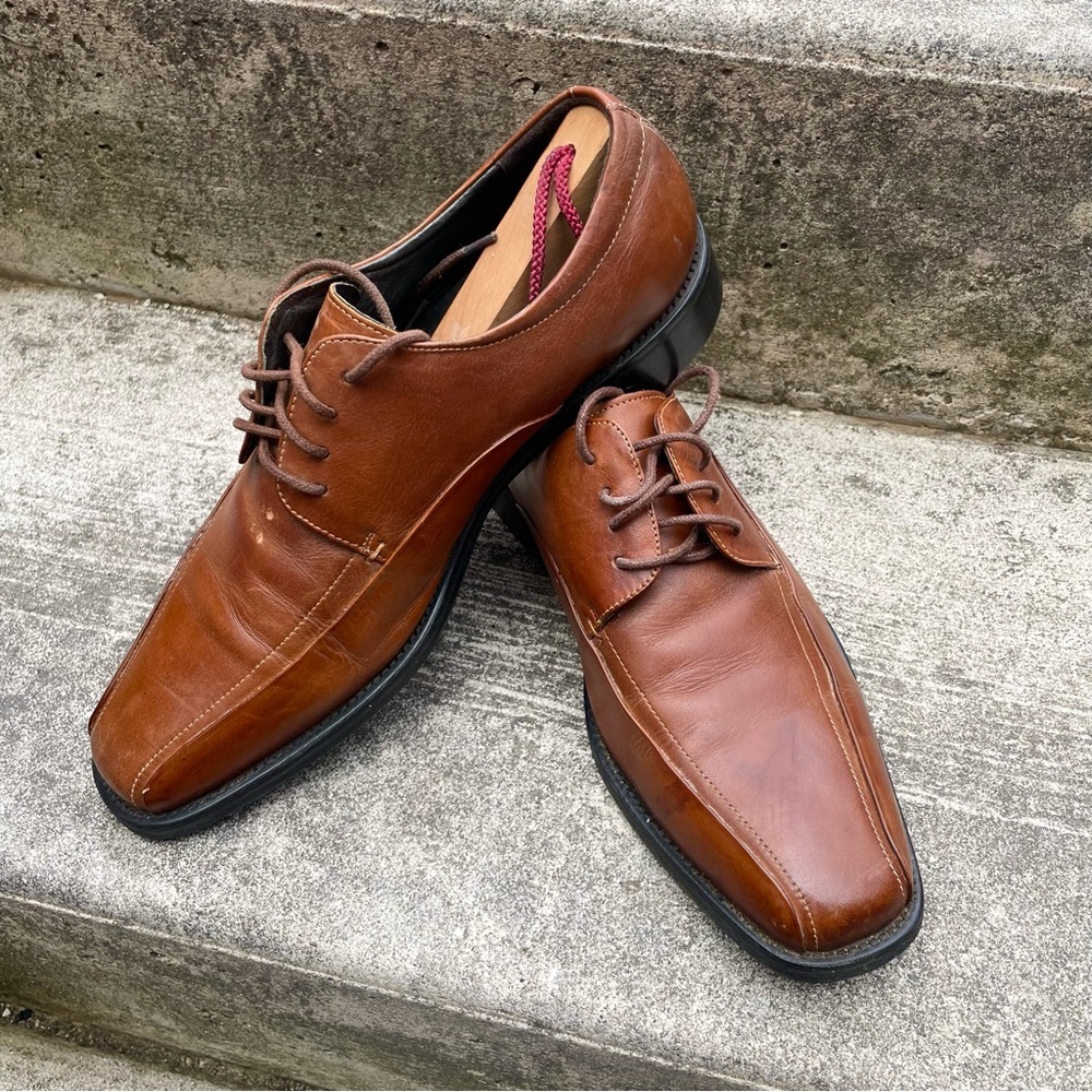 Classic Brown Leather Men's Shoes Size US 9 EUR 42